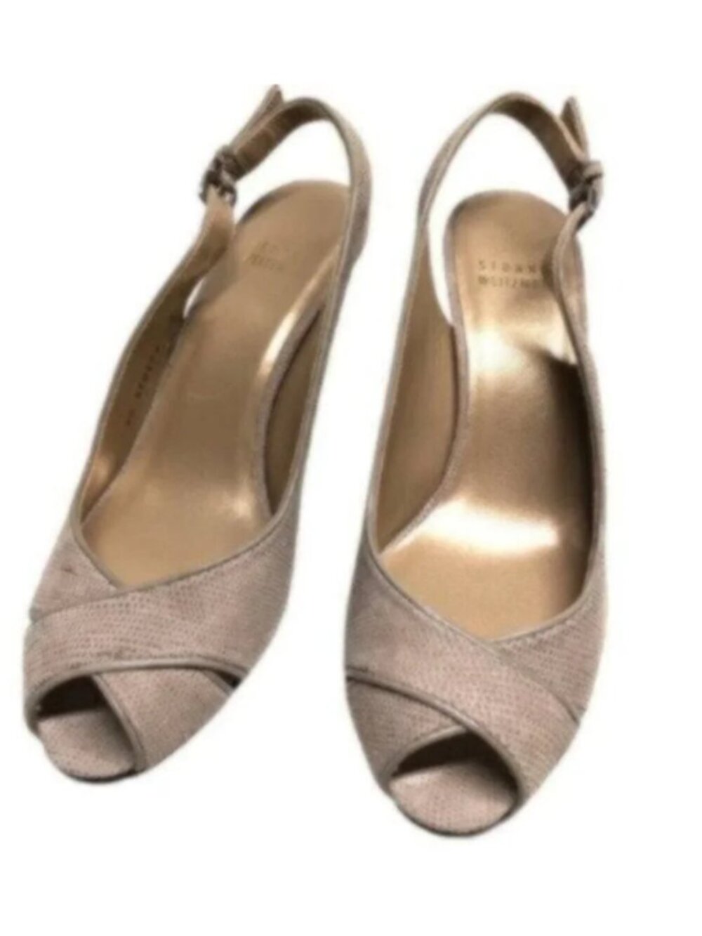 Stuart Weitzman Beige Sling Back Sandals 7M